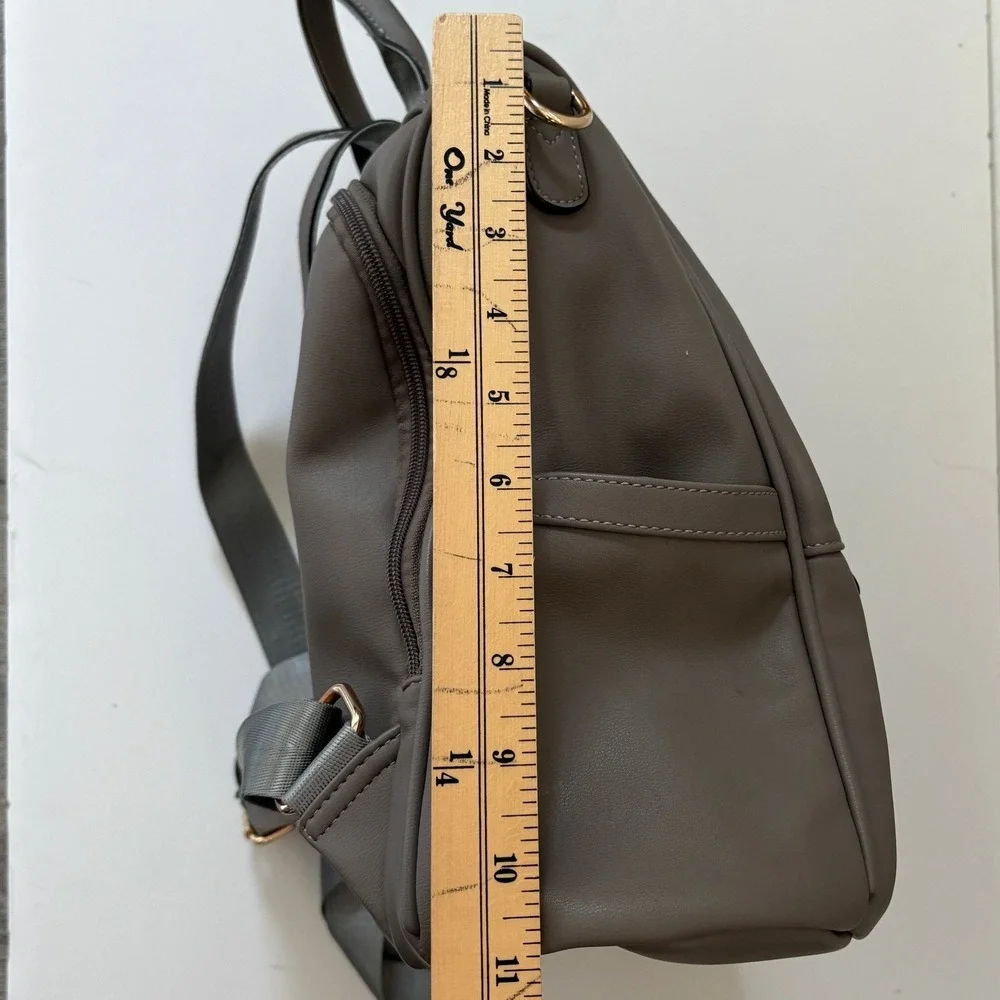 Cluci Gray Backpack Purse Convertible Shoulder‎ Bag Handbag Faux Leather